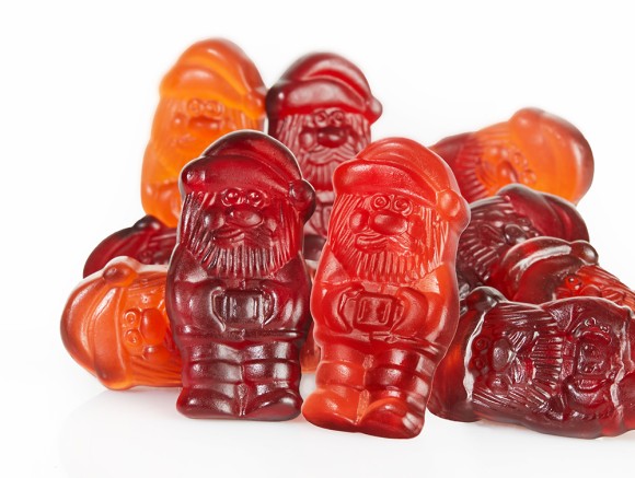 Fruchtsaft-Weihnachtsmänner